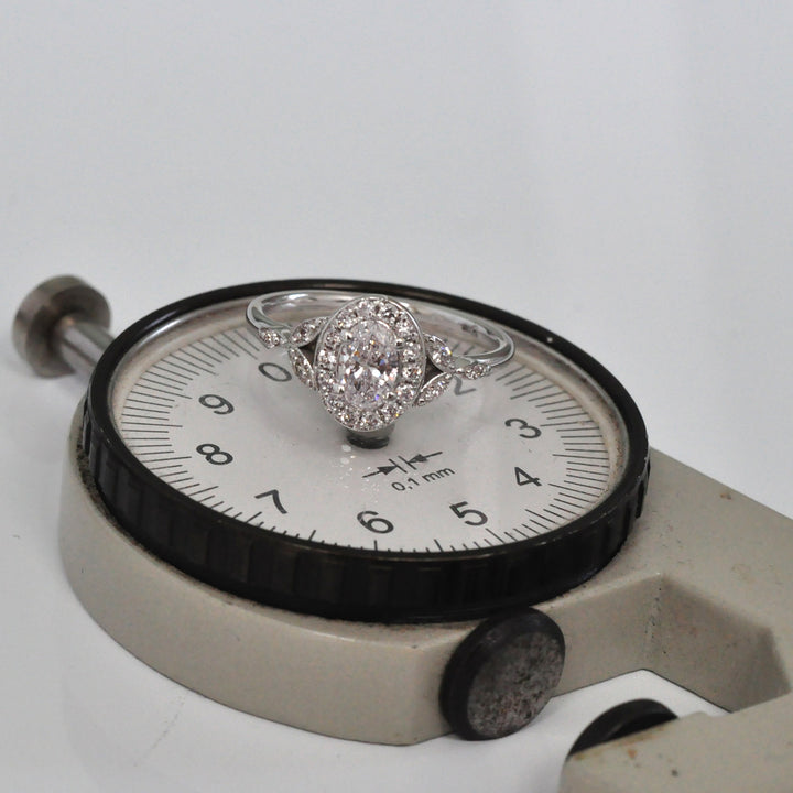 Oval  Diamond Halo Ring