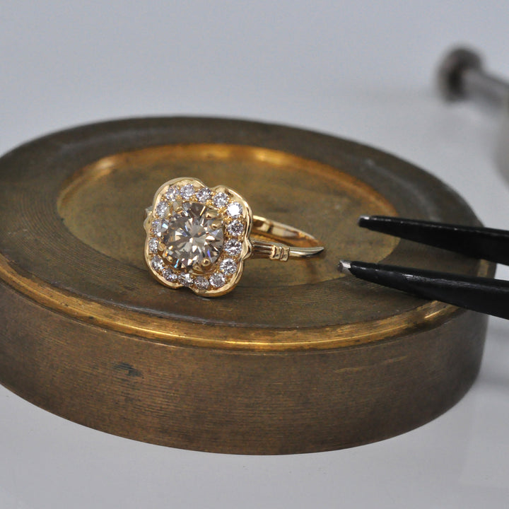 Unique Diamond Halo Ring