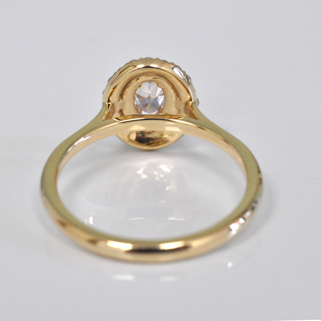 Double Halo Oval Diamond Ring