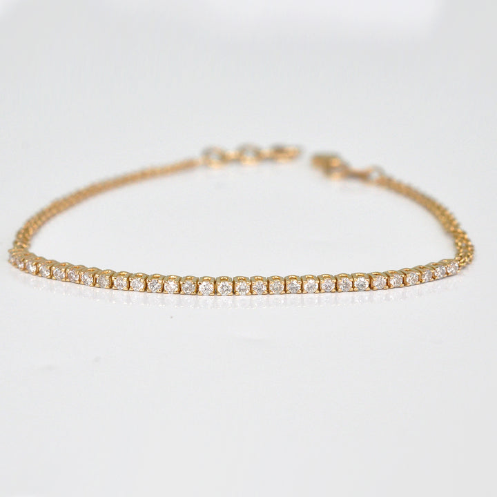 Yellow Gold half Tennis bracelet