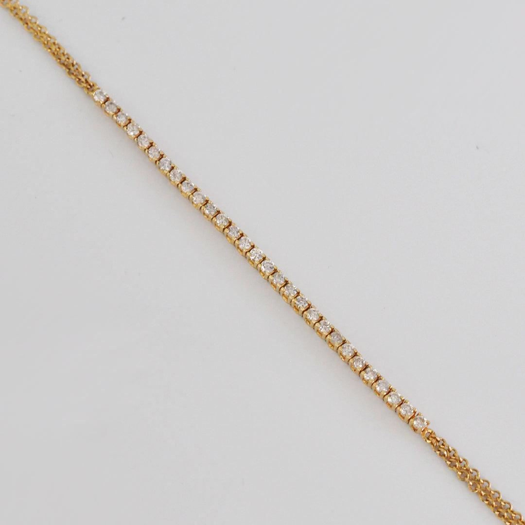 Yellow Gold half Tennis bracelet