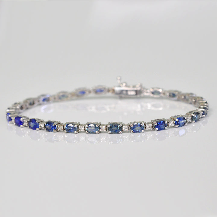 White Gold Sapphire and Diamonds Tennis bracelet