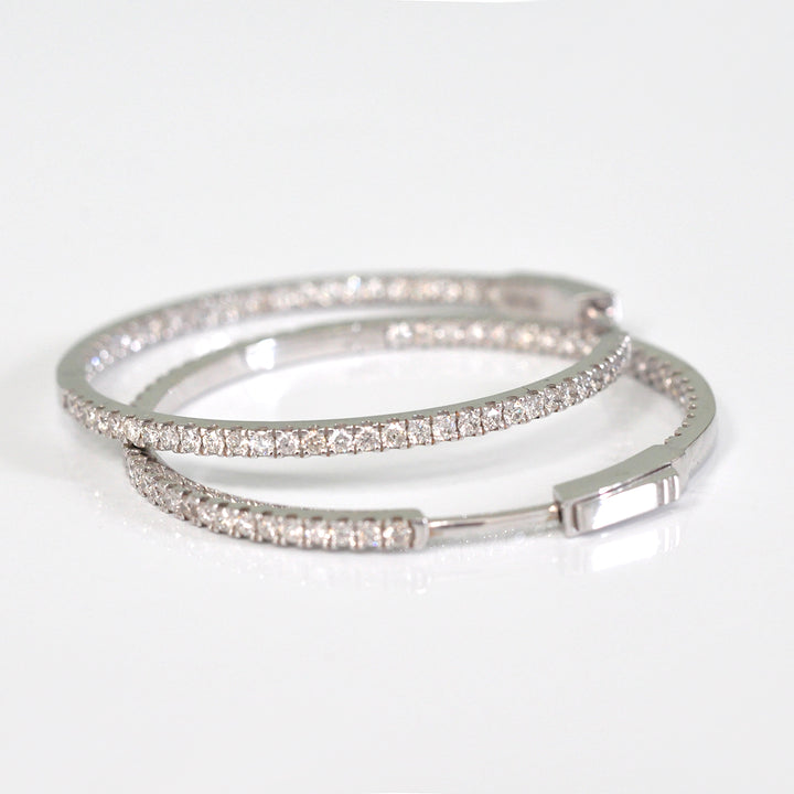 35 mm Diamonds hoop Earrings
