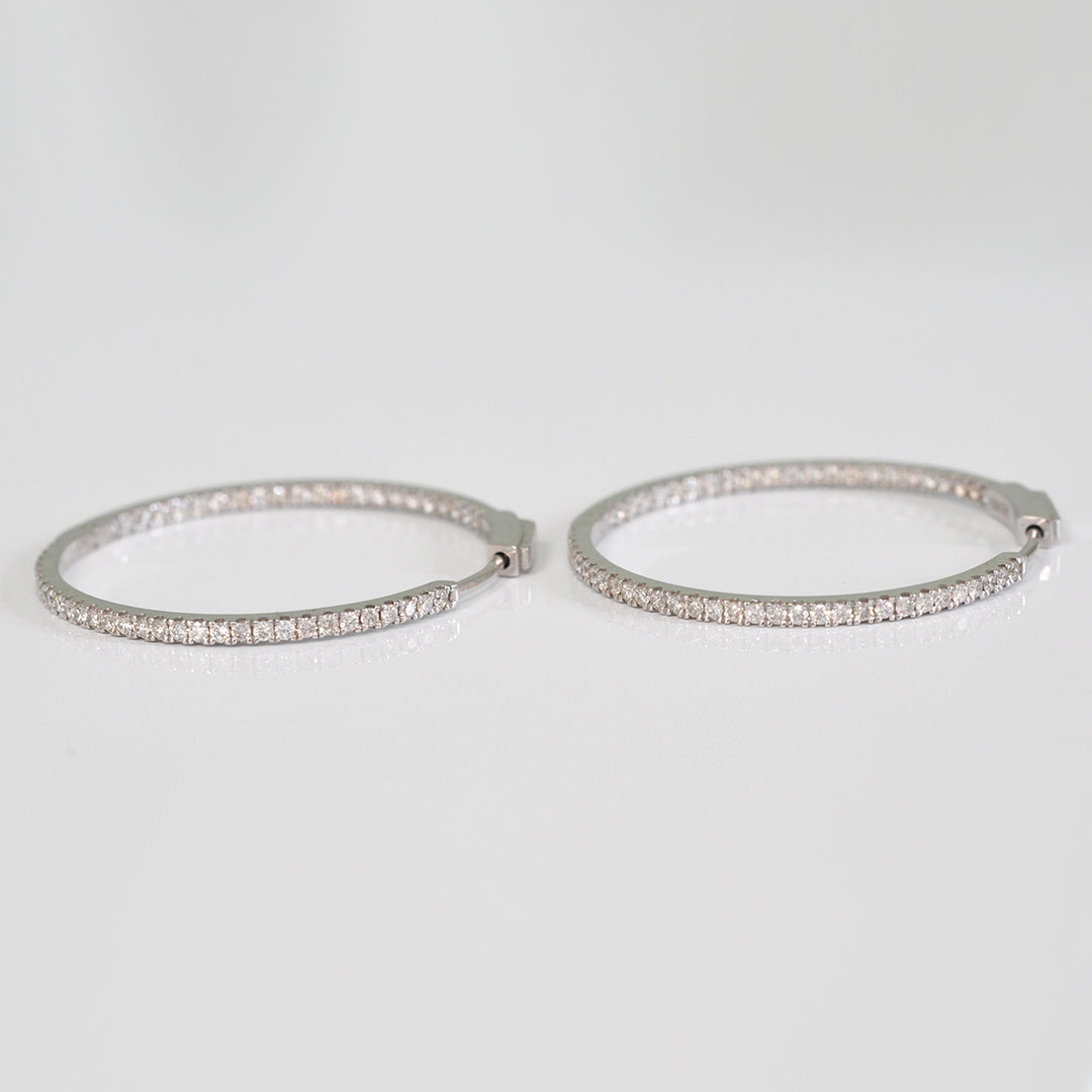 35 mm Diamonds hoop Earrings
