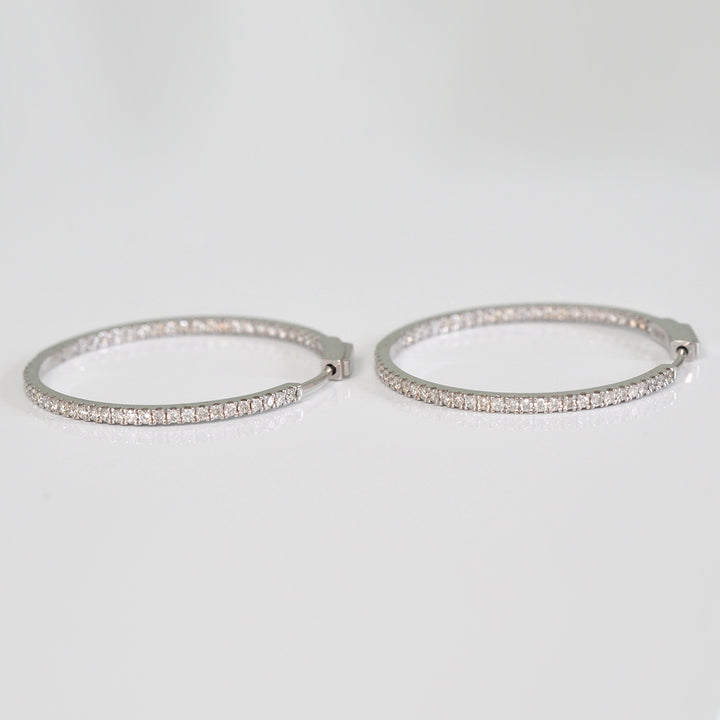 35 mm Diamonds hoop Earrings