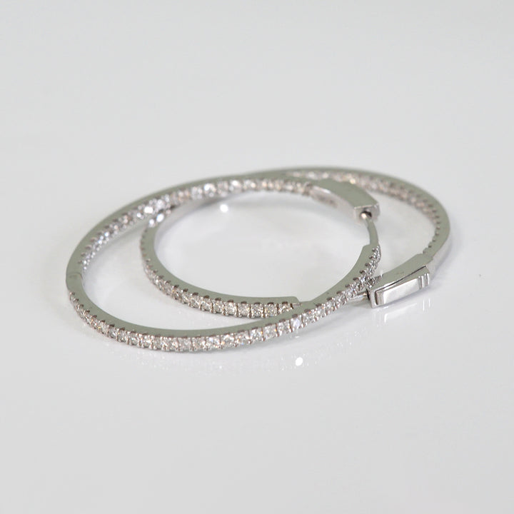 35 mm Diamonds hoop Earrings