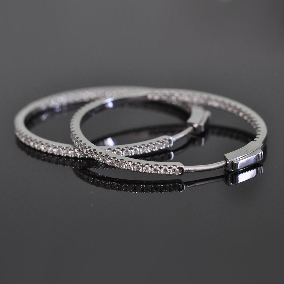 35 mm Diamonds hoop Earrings