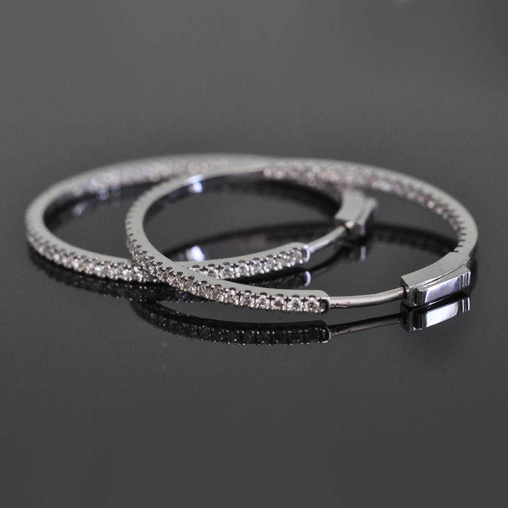 35 mm Diamonds hoop Earrings