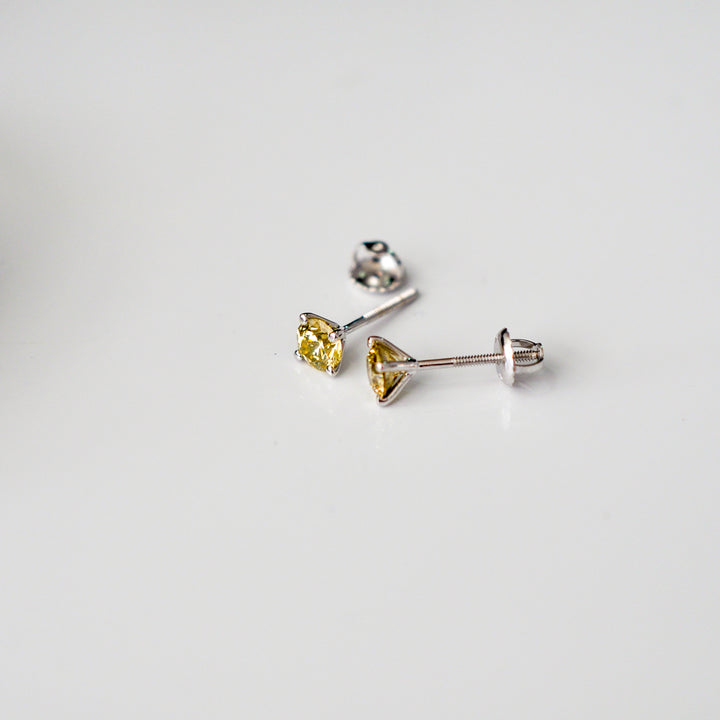 fancy yellow brown Stud Earrings