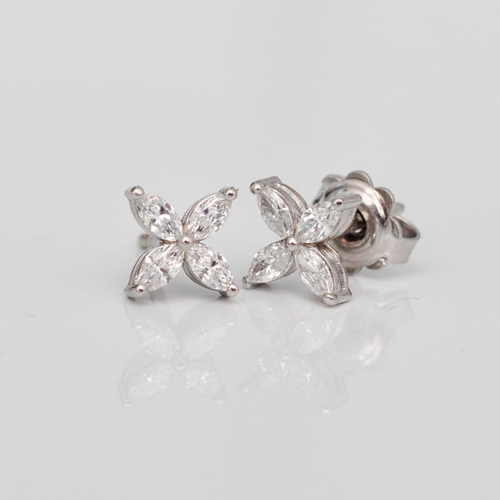 Marquise cut DIAMONDS FLOWER SHAPE EARRINGS