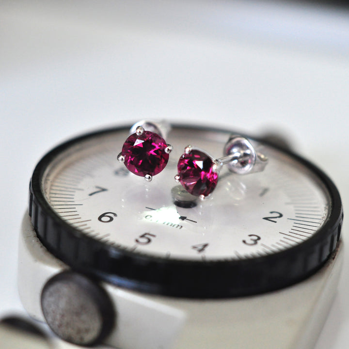 Rhodolite garnet Stud Earrings