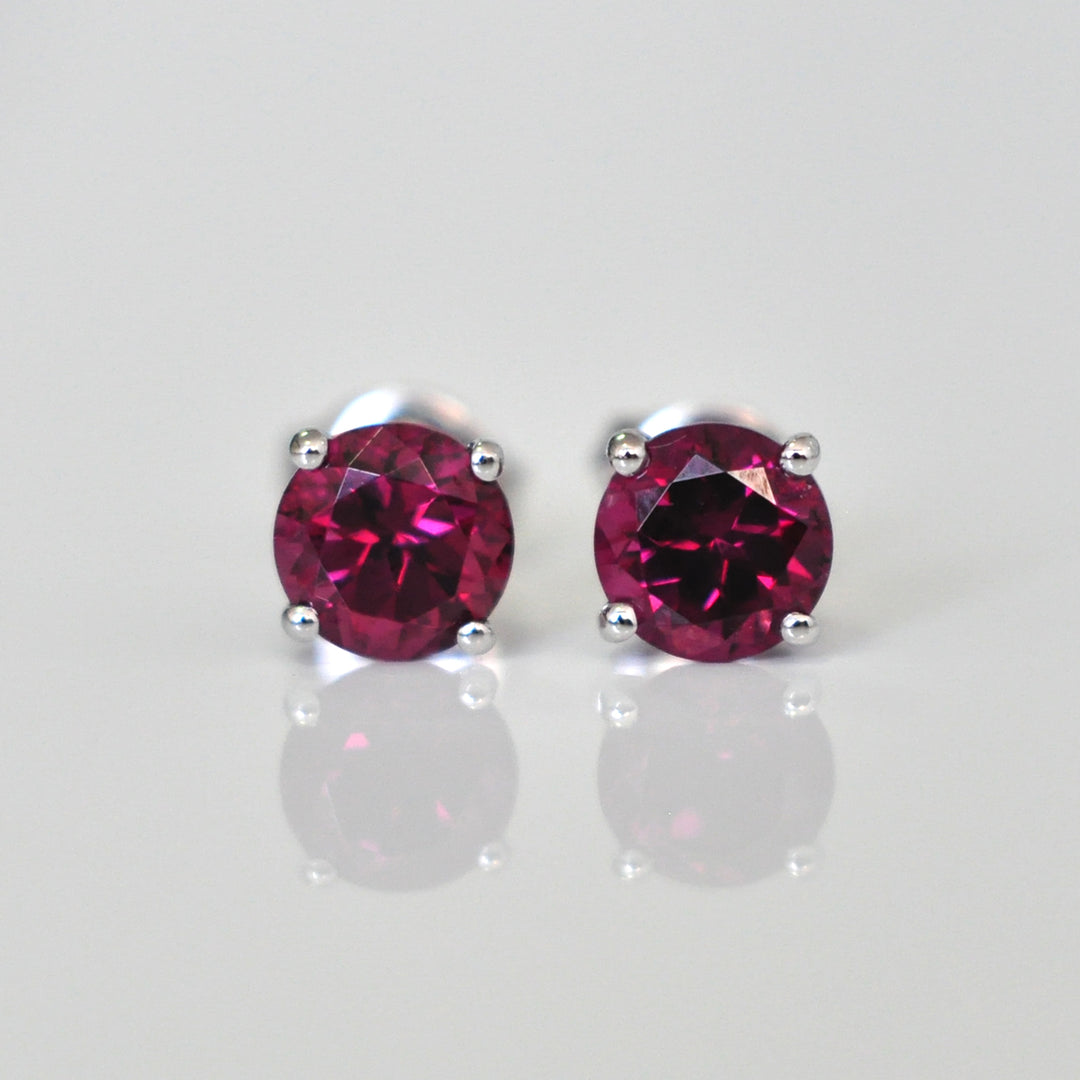 Rhodolite garnet Stud Earrings