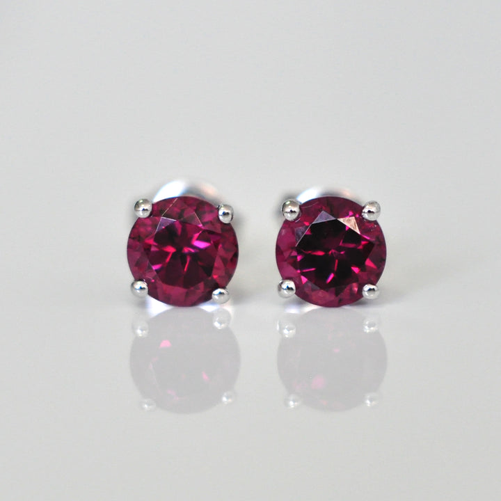 Rhodolite garnet Stud Earrings
