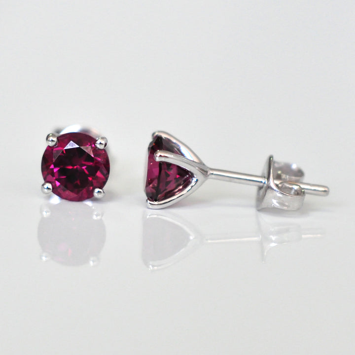 Rhodolite garnet Stud Earrings
