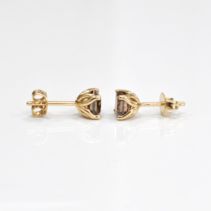 fancy brown cushion cut diamonds (2 ct. tw.) stud earrings