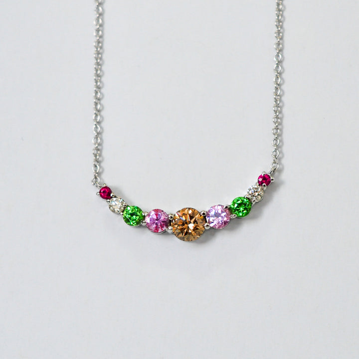 Multicolor gemstones and diamonds Necklace