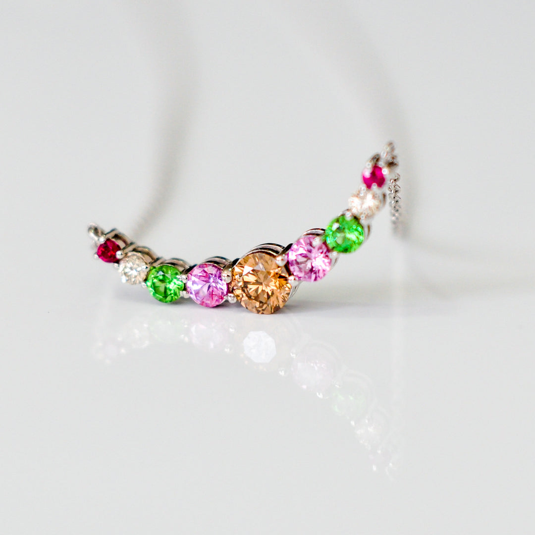 Multicolor gemstones and diamonds Necklace