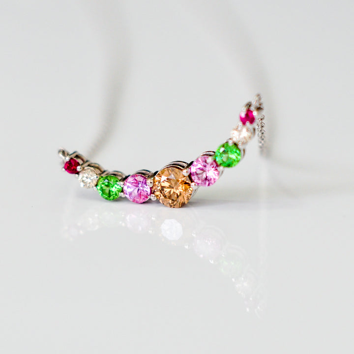 Multicolor gemstones and diamonds Necklace