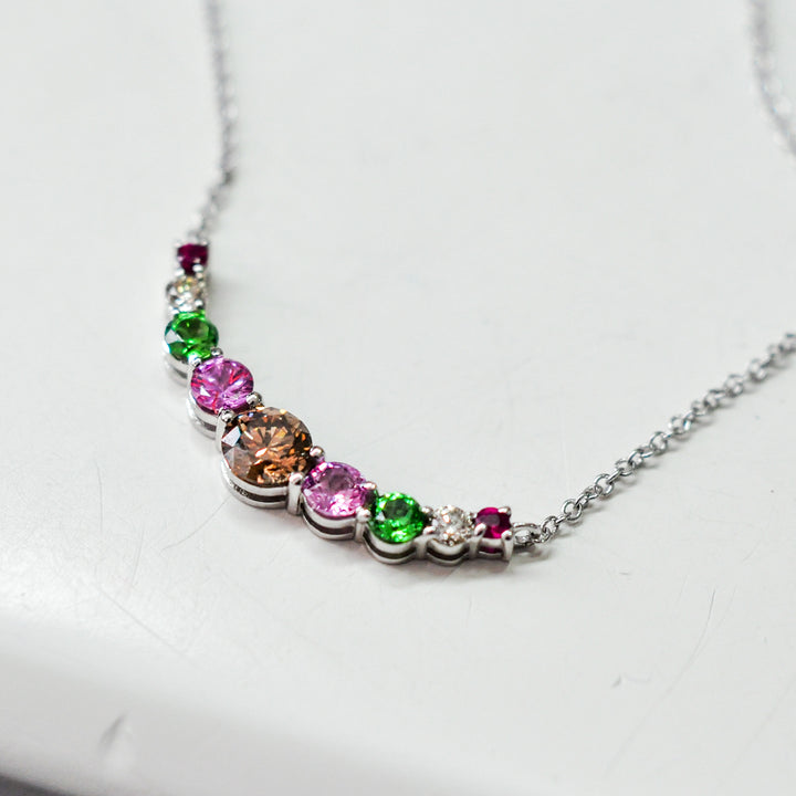 Multicolor gemstones and diamonds Necklace