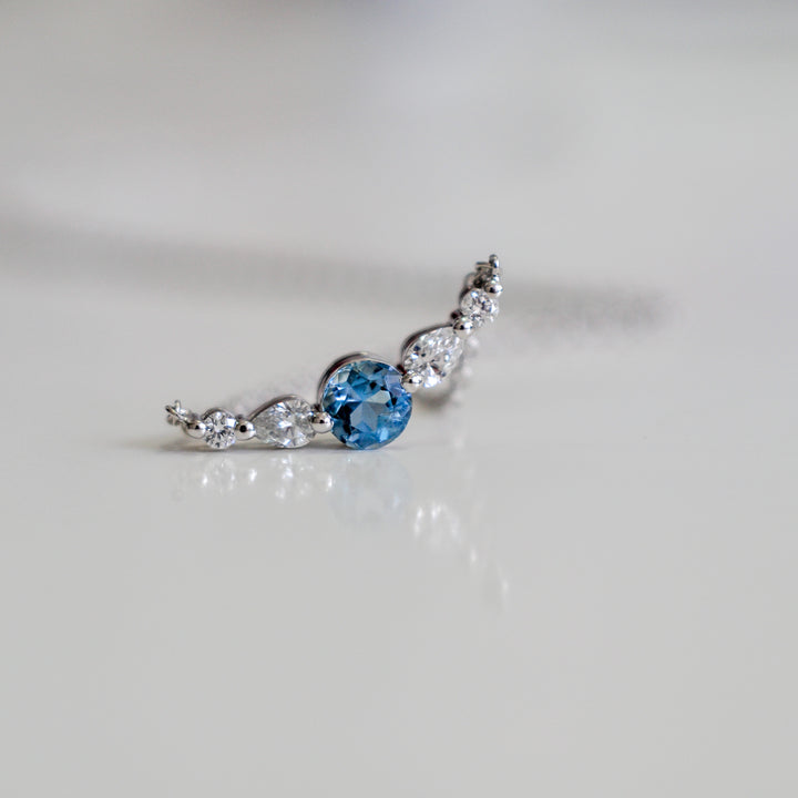 Aquamarine and diamonds necklace