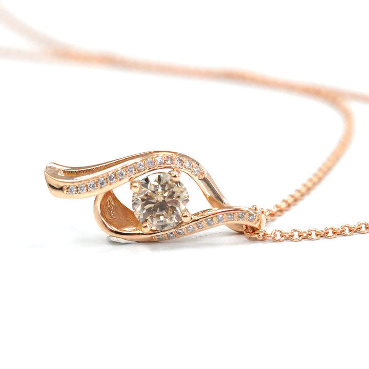 Rose gold brown diamonds pendant