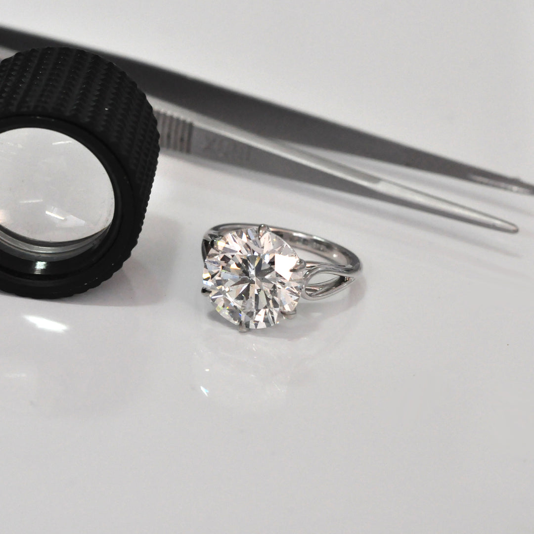 6 carat diamond split shank solitaire