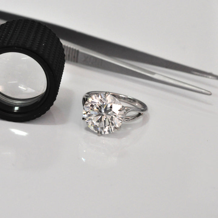 6 carat diamond split shank solitaire