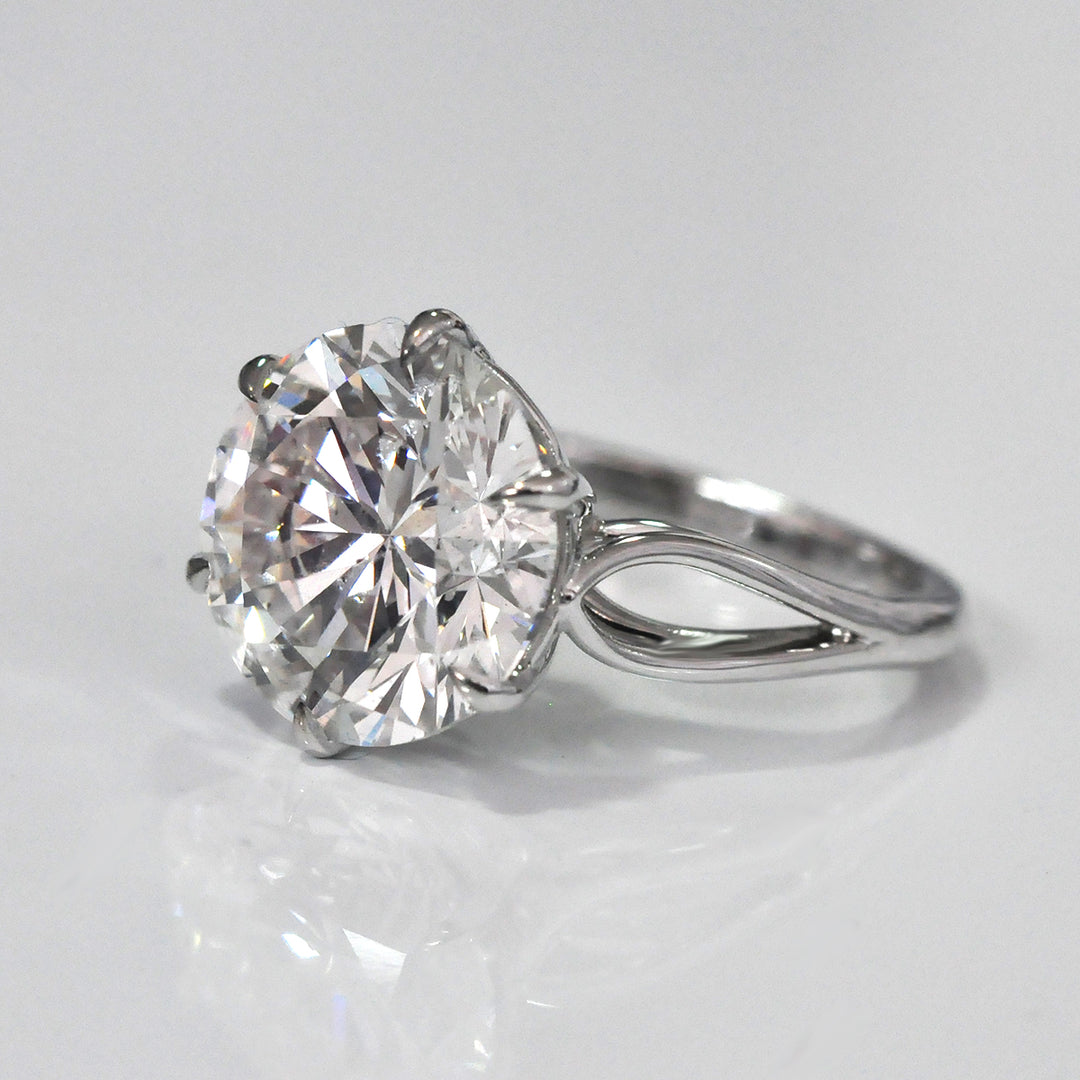 6 carat diamond split shank solitaire