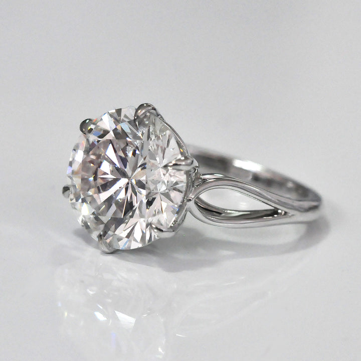 6 carat diamond split shank solitaire