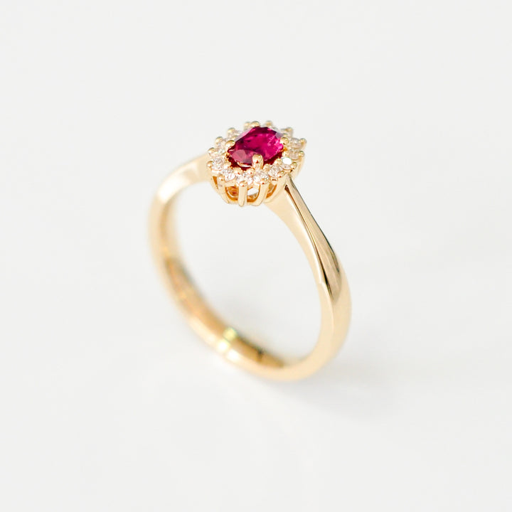 classic diana style Ruby Diamonds  Ring