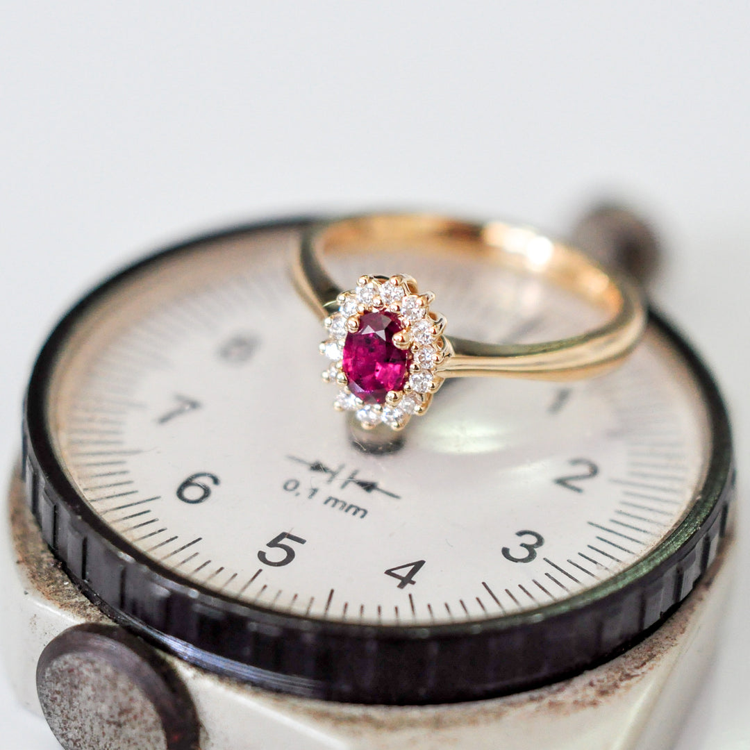 classic diana style Ruby Diamonds  Ring
