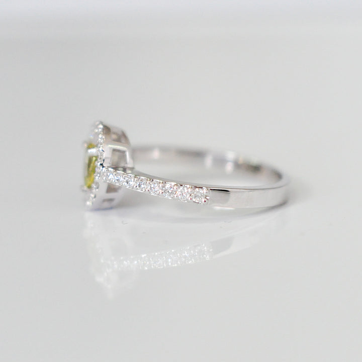 YELLOW SAPPHIRE and diamonds HALO RING