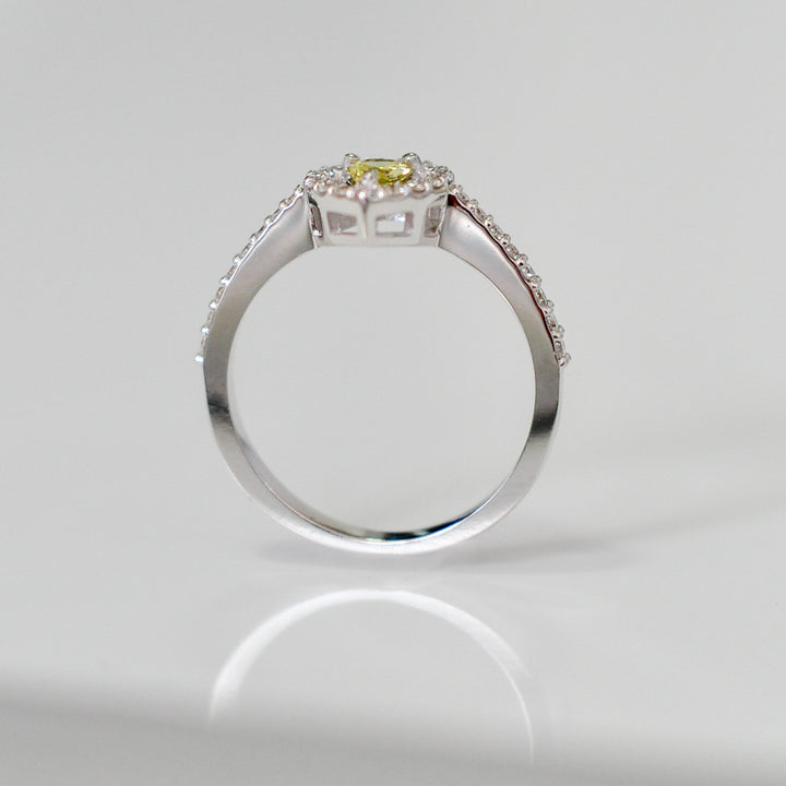 YELLOW SAPPHIRE and diamonds HALO RING