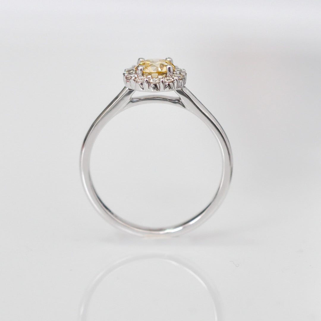 0.5 carat yellow brown diamond Halo RING