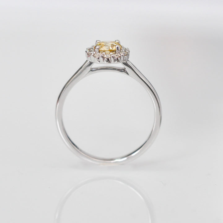 0.5 carat yellow brown diamond Halo RING