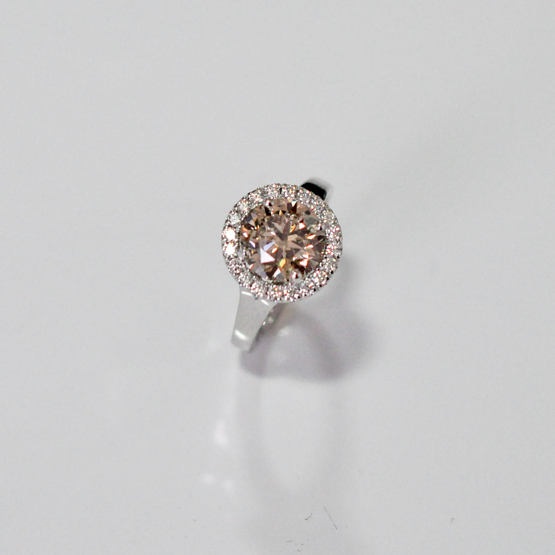 Halo fancy color Diamond Ring