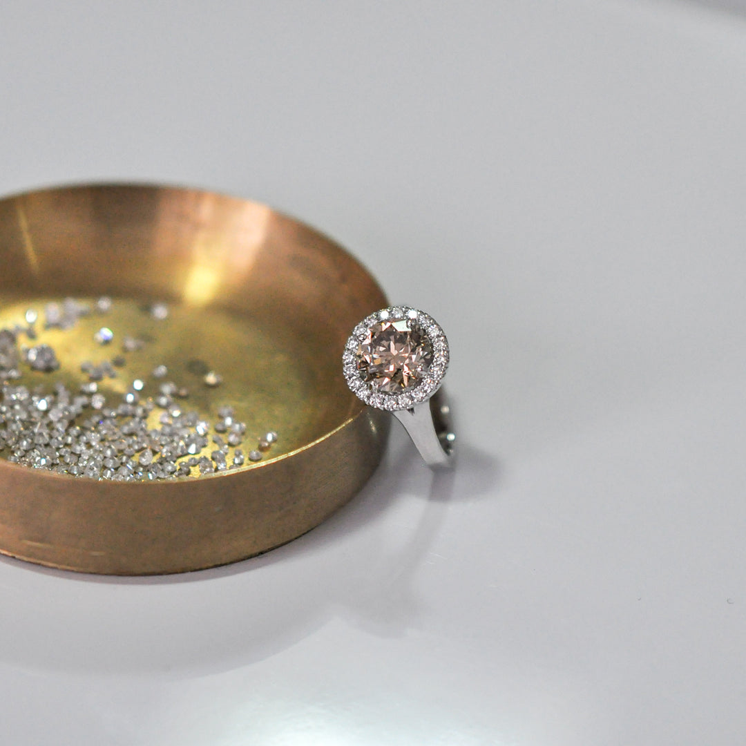 Halo fancy color Diamond Ring
