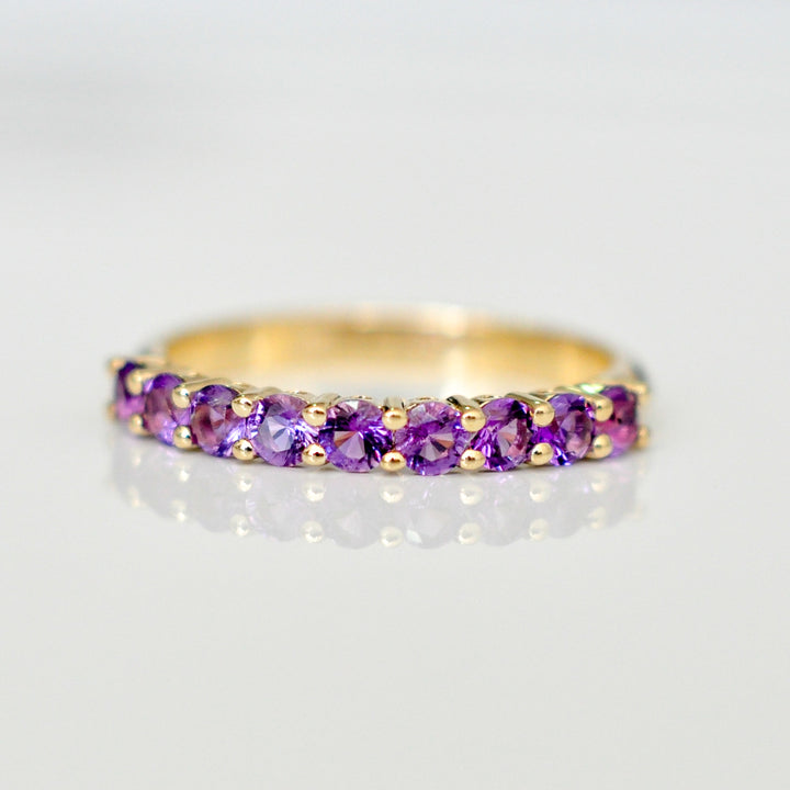 PURPLE AMETHYST HALF ETERNITY RING