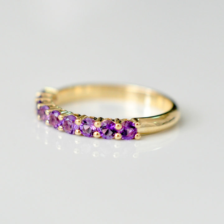 PURPLE AMETHYST HALF ETERNITY RING