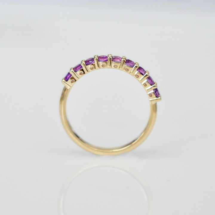 PURPLE AMETHYST HALF ETERNITY RING