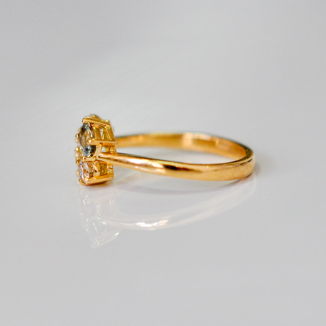 Fancy Color Sapphires and diamonds ring
