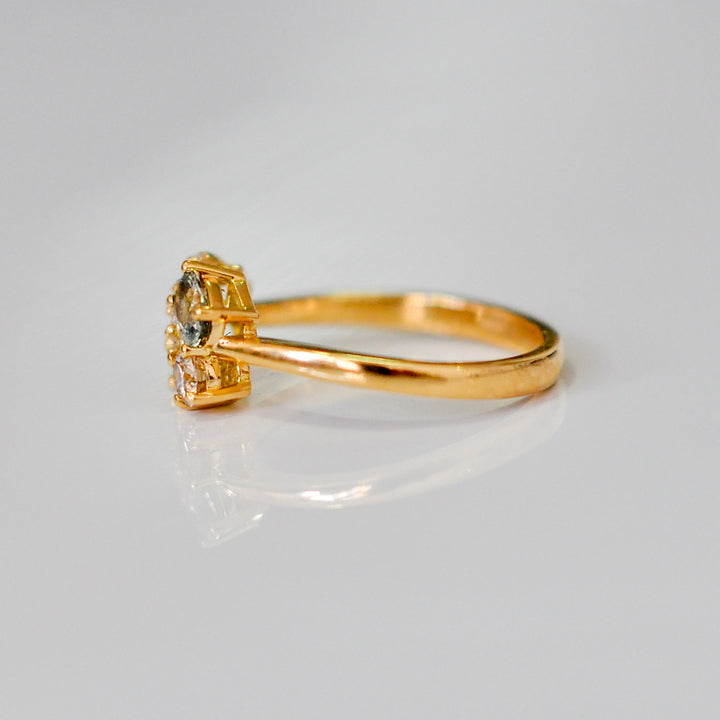 Fancy Color Sapphires and diamonds ring