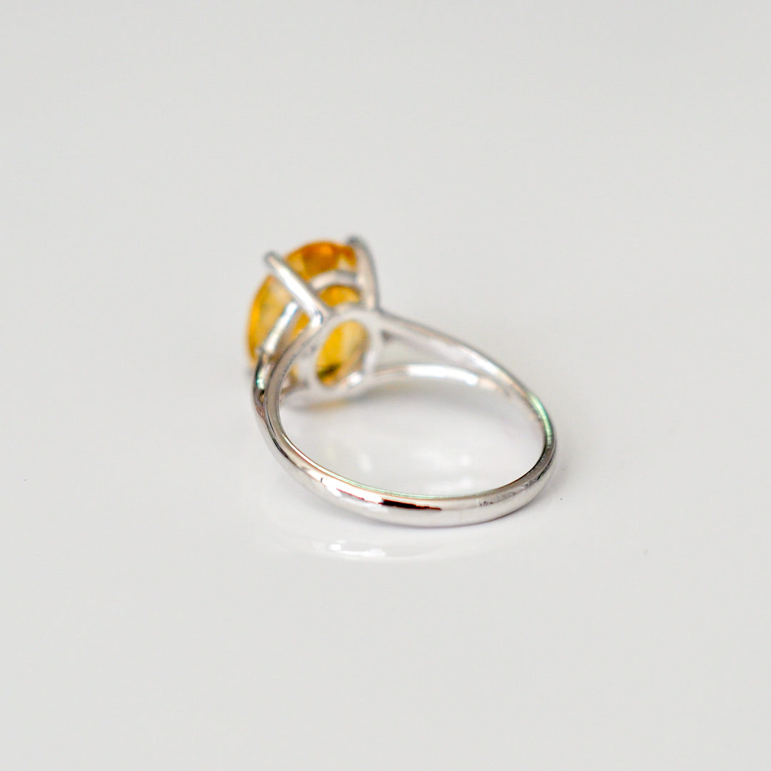 Delicate three stones citrine &amp; Diamonds ring