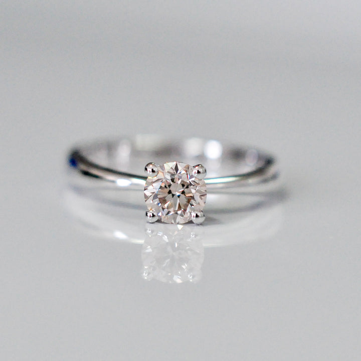 classic 4 prongs 0.5 carat light brown diamond solitaire ring