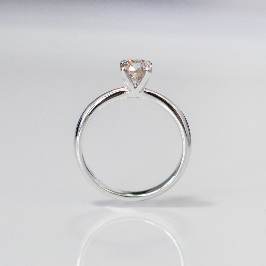 classic 4 prongs 0.5 carat light brown diamond solitaire ring