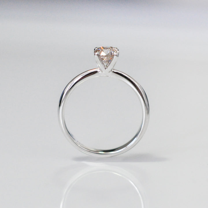classic 4 prongs 0.5 carat light brown diamond solitaire ring