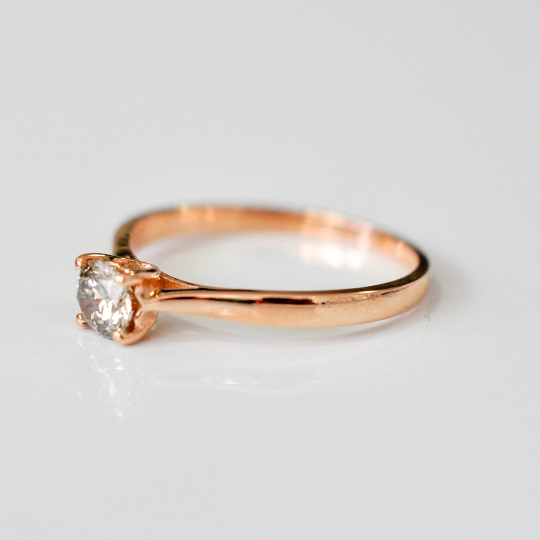 0.5 ct delicate romantic rose gold diamond solitaire