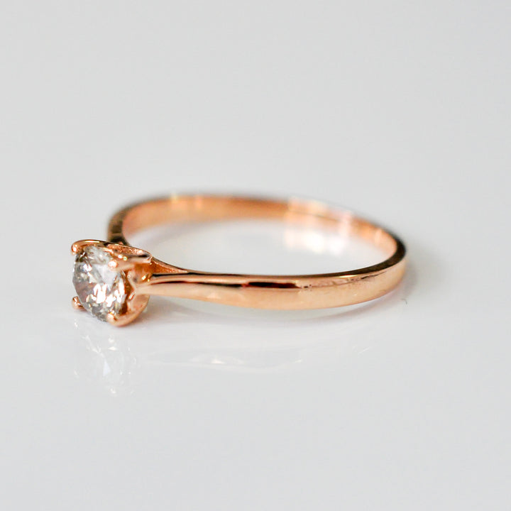 0.5 ct delicate romantic rose gold diamond solitaire