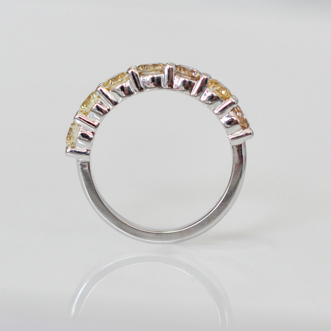 7 stones fancy brown &amp; yellow ring