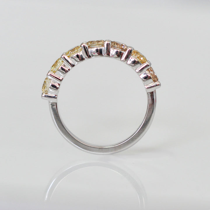 7 stones fancy brown &amp; yellow ring